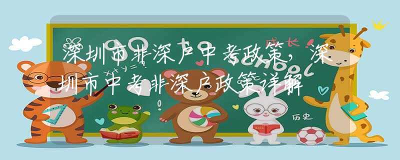 深圳市非深戶中考政策，深圳市中考非深戶政策詳解