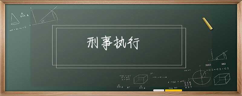 刑事執(zhí)行 刑事執(zhí)行